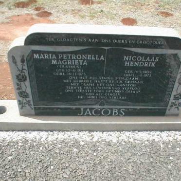 JACOBS Nicolaas Hendrik 1909-1972 &amp; Maria Petronella Magrieta ERASMUS 1911-1973
