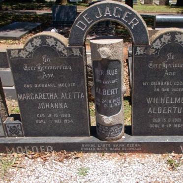 JAGER Wilhelmus Albertus, de 1921-1962 &amp; Margaretha Aletta Johanna 1923-1984 :: DE JAGER Albert 1950-1975