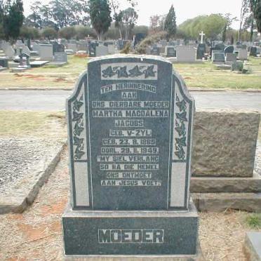 JACOBS Martha Magdalena nee van ZYL 1885-1949