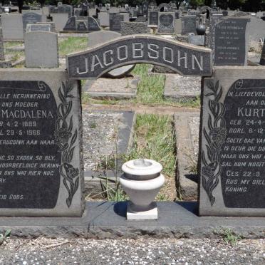 JACOBSOHN Kurt Jacob 1872-1959 &amp; Maria Magdalena 1889-1966