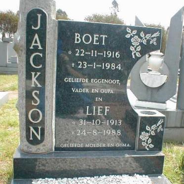 JACKSON Boet 1916-1984 &amp; Lief 1913-1988