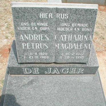 JAGER Andries Petrus, de 1929-1988 &amp; Catharina Magdalena 1937-1993