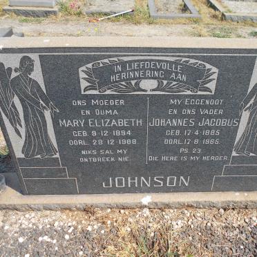 JOHNSON Johannes Jacobus 1885-1965 &amp; Mary Elizabeth 1894-1988