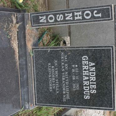JOHNSON Andries Gerhardus 1931-2013