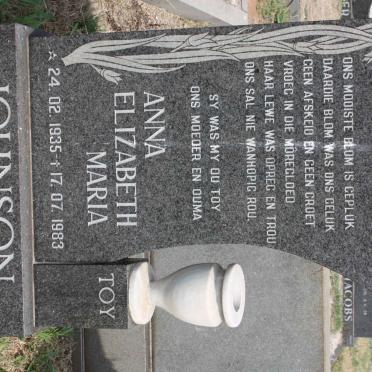 JOHNSON Anna Elizabeth Maria 1935-1983