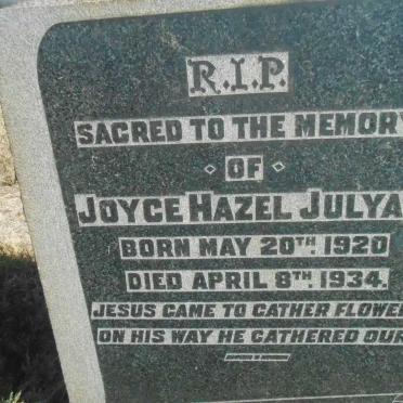 JULYAN Joyce Hazel 1920-1934