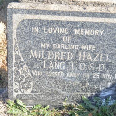 LANG Mildred Hazel -1955