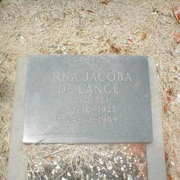 LANGE Anna Jacoba, de  nee CLOETE 1923-1969