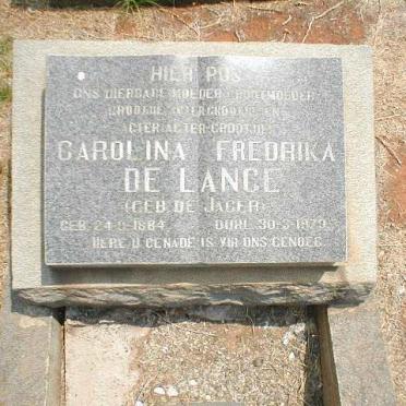 LANGE Carolina Frederika, de nee DE JAGER  1884-1979