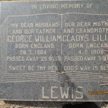 LEWIS George William 1904-1971 &amp; Gladys Lilian 1908-19??
