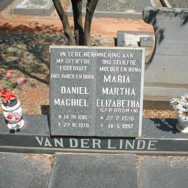 LINDE Daniel Machiel, van der 1916-1978 &amp; Maria Martha Elizabetha BOSMAN  1920-1997