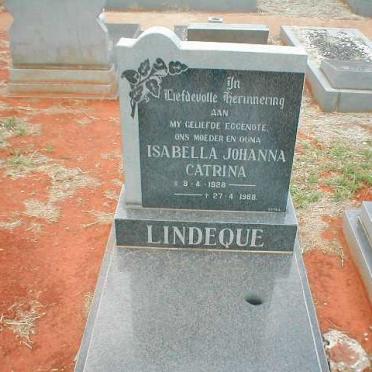 LINDEQUE Isabella Johanna Catrina 1928-1988