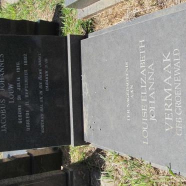 LOUW Jacobus Johannes 1910-1992 :: VERMAAK Louise Elizabeth nee GROENEWALD 1917-2000