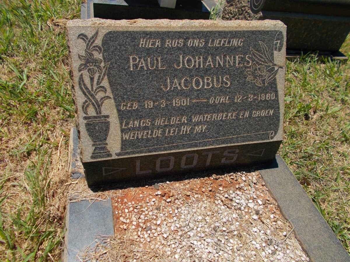 LOOTS Paul Johannes Jacobus 1901-1960