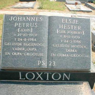LOXTON Johannes Petrus 1907-1984 &amp; Elsje Hester JOUBERT 1909-1986