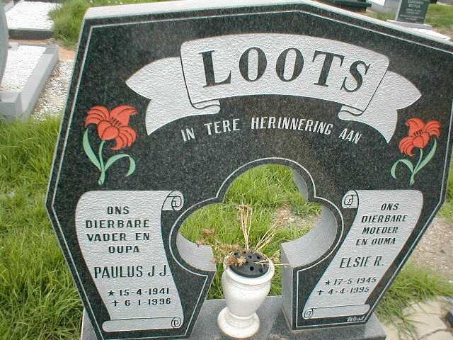 LOOTS Paulus J.J. 1941-1996 &amp; Elsie R. 1945-1995