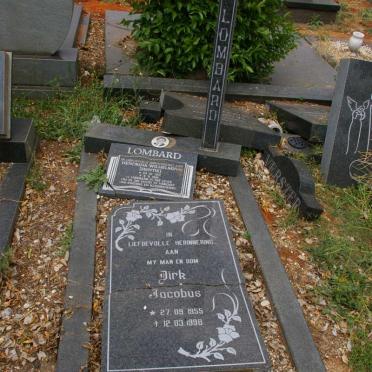 LOMBARD Dirk Jacobus 1955-1998 :: LOMBARD Hendrina Wilhelmina ?-1981