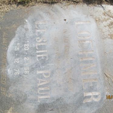 LOEHMER Leslie Paul 1958-1976