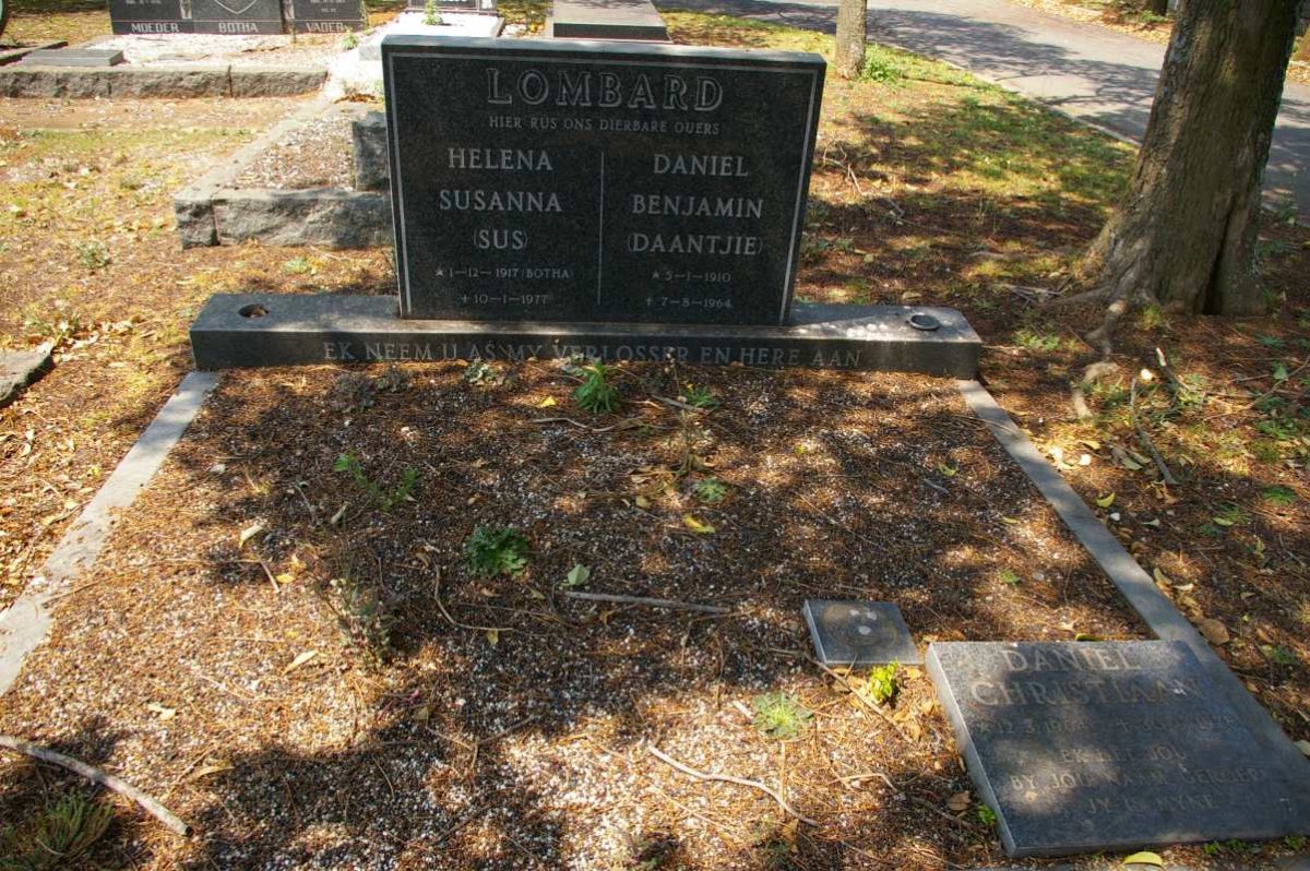 LOMBARD Daniel Benjamin 1910-1964 &amp; Helena Susanna BOTHA 1917-1977 :: LOMBARD Daniel Christiaan 1964-1978
