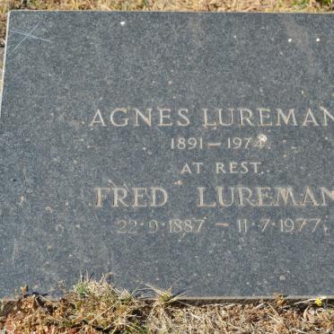 LUREMAN Fred 1887-1977 &amp; Agnes 1891-1974