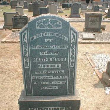 KIRCHNER Martha Maria nee POTGIETER -1939