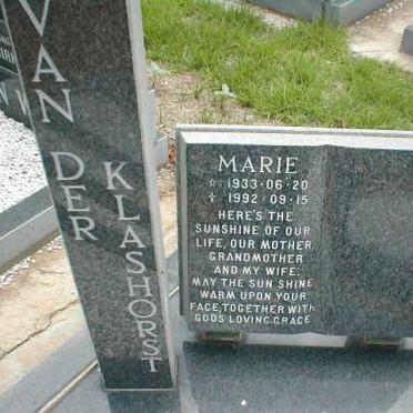 KLASHORST Marie, van der 1933-1992
