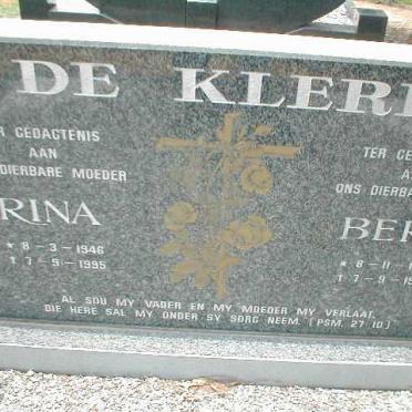 KLERK Bert, de 1943-1995 &amp; Rina 1946-1995
