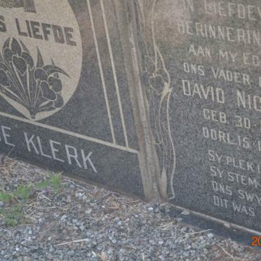 KLERK David Nicolaas, de 1916-1966 &amp; Alice Ursula 1923-2001