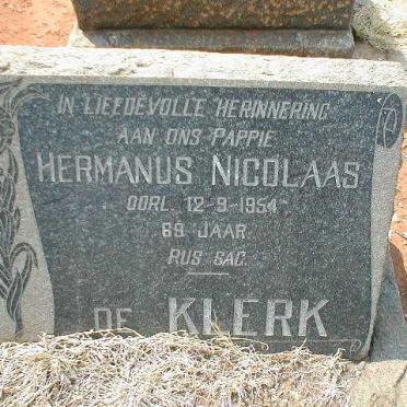KLERK Hermanus Nicolaas, de  -1954