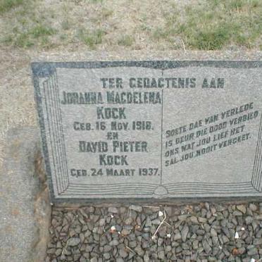 KOCK Johanna Magdalena 1918-  :: KOCK David Pieter 1937-