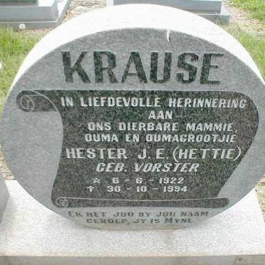 KRAUSE Hester J.E. nee VORSTER 1922-1994