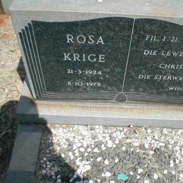 KRIGE Rosa 1924-1978