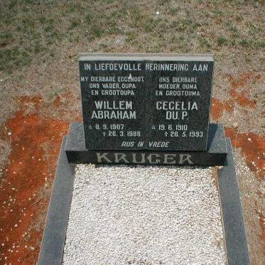 KRUGER Willem Abraham 1907-1988 &amp; Cecelia DU P. 1910-1993
