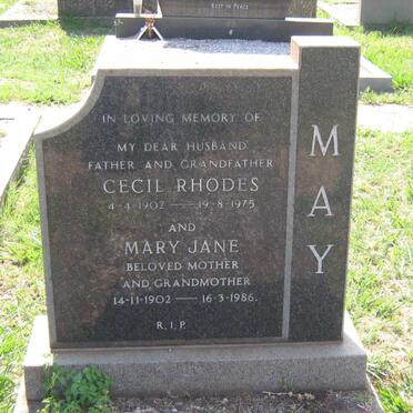 MAY Cecil Rhodes 1902-1975 &amp; Mary Jane 1902-1986