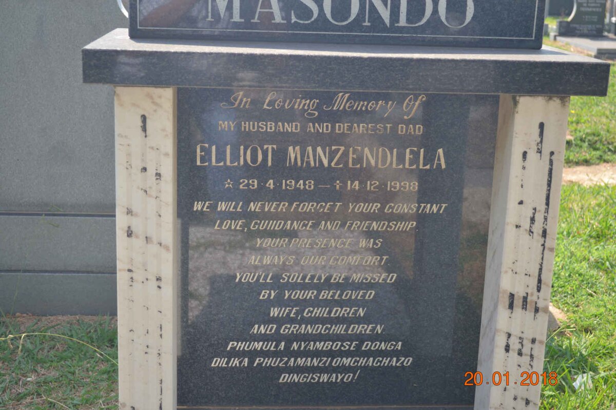 MASONDO Elliot Manzendlela 1948-1998