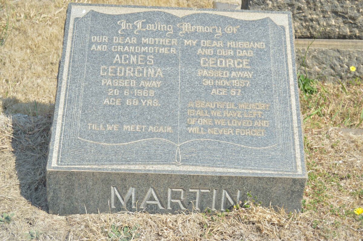 MARTIN George -1957 &amp; Agnes Georgina -1969