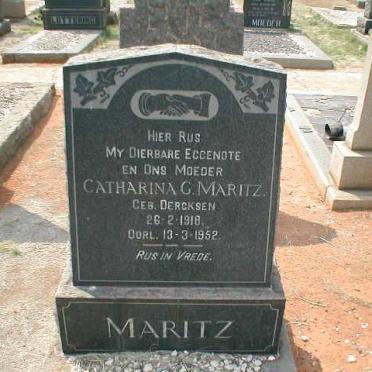 MARITZ Catharina G. nee DERCKSEN 1918-1952