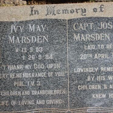 MARSDEN Joseph -1957 &amp; Ivy May 1903-1984