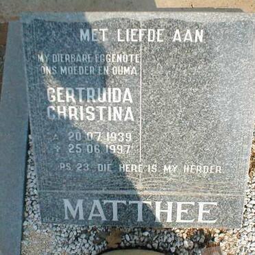 MATTHEE Gertruida Christina 1939-1997