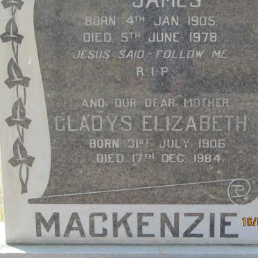 MACKENZIE James 1905-1978 &amp; Gladys Elizabeth 1906-1984