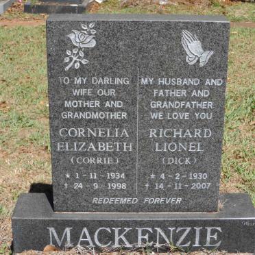 MACKENZIE Richard Lionel 1930-2007 &amp; Cornelia Elizabeth 1934-1998