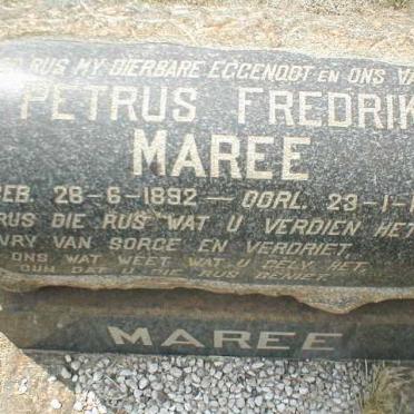 MAREE Petrus Fredrik 1892-1951