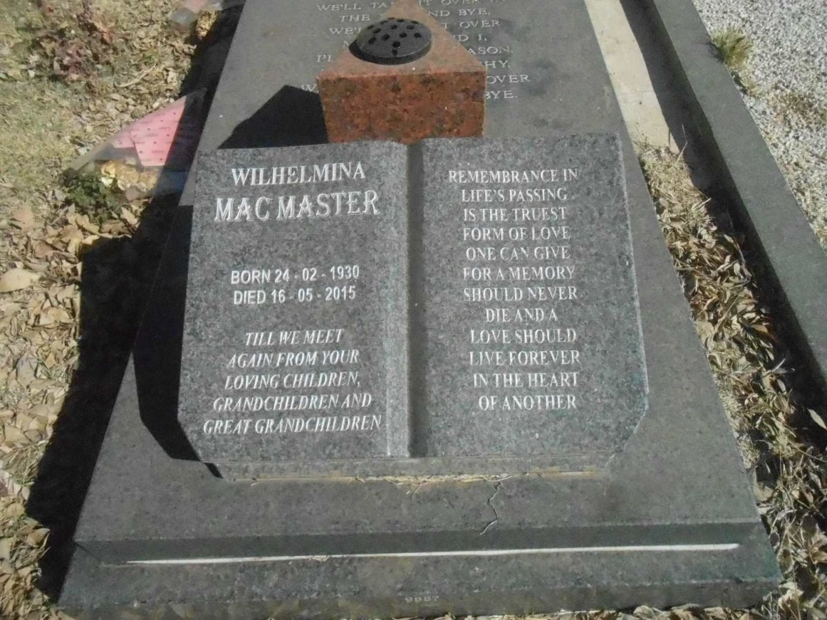 MacMASTER Wilhelmina 1930-2015