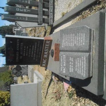 MacMASTER Edward Andrew Mc Allister 1927-1998 &amp; Wilhelmina 1930-2015