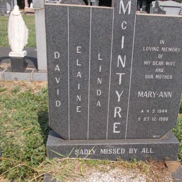 McINTYRE Mary-Ann 1944-1988