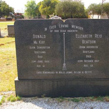 McKAY Donald -1935 &amp; Elizabeth Reid BEATSON -1952