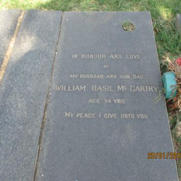 McCARTHY William Basil