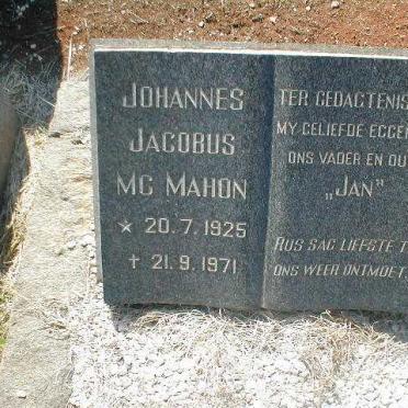 McMAHON Johannes Jacobus 1925-1971