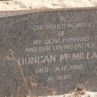 McMILLAN Duncan -1956 &amp; Myrtle -1973