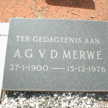 MERWE A.G., van der 1900-1976